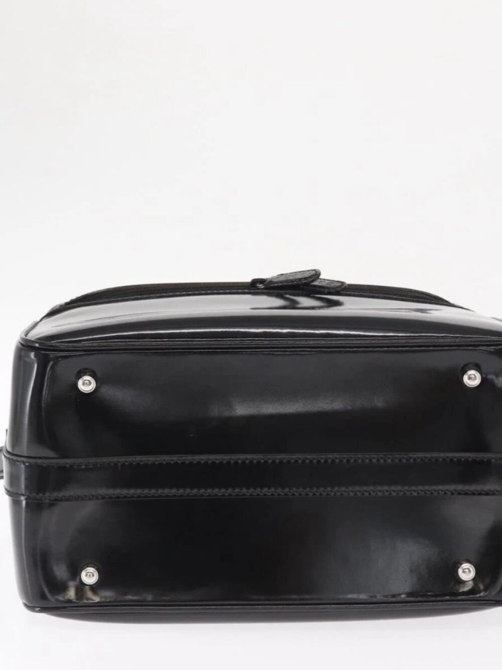 GUCCI Bamboo Vanity Hand Bag Patent 2way Black Silver 013 122 2491 Auth bs33063 - Picture 7 of 16